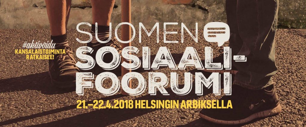 EAPN-Fin on mukana Suomen sosiaalifoorumissa la 21.4. seminaarilla Mitä perusturvan uudistamisesta seuraavaan hallitusohjelmaan? ja su 22.4. seminaarilla Kirottu perintä ja ulosottobisnes.