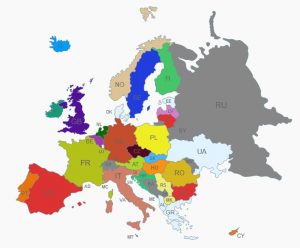 Euroopan kartta, jossa eri väreillä maat, jotka ovat tehneet Köyhyysvahti-raportin