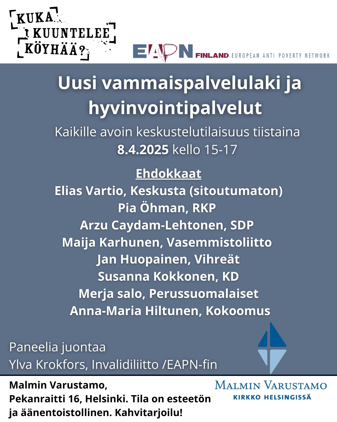 Uusi vammaispalvelulaki ja hyvinvointipalvelut panelistit